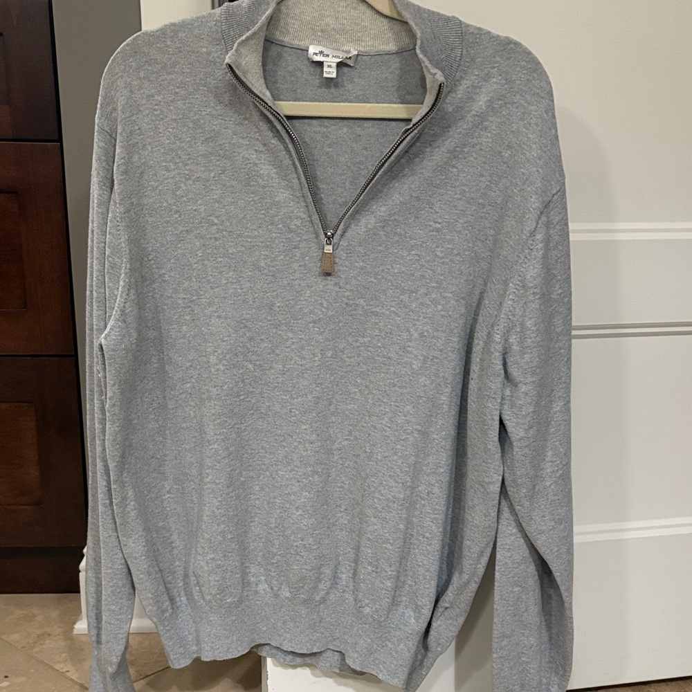 Peter Millar Gray Half-Zip Men's Sweater